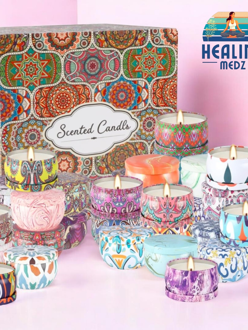 Set of 36 Scented Candle Gift Set,Natural Pure Soy Wax Aromatherapy Candles